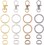 DIY Keychain Making, with Alloy Swivel Lobster Claw Clasps, Iron D Rings and Alloy Split Key Rings, Mixed Color, 82x82x27mm
