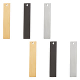 304 Stainless Steel Pendants, Stamping Blank Tag, Rectangle/Bar, Mixed Color, 40x8x0.8mm, Hole: 2mm, 6pcs/box