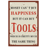 Iron Sign Posters, for Home Wall Decoration, Rectangle with Word Money Can't Buy Happiness, Word, 300x200x0.5mm