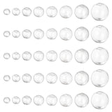 160Pcs 8 Styles Round Mechanized Blown Glass Globe Ball Bottles, for Stud Earring or Crafts, Clear, 7~25mm, Hole: 2.6~5.1mm, 20pcs/style