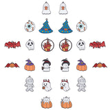24 Pcs 12 Styles Halloween Theme Alloy Enamel Pendants, Mixed Shapes, Mixed Color, 2pcs/style