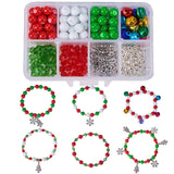 DIY Bracelets Making, with Aluminum Bell Charms, Painted Glass Beads, Iron Spacer Beads and Tibetan Style Pendants, Mixed Color, 11x7x3cm