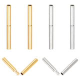 6 Sets 2 Colors 304 Stainless Steel Twist-in Bayonet Clasps, Column, Golden & Stainless Steel Color, 20x2mm, Hole: 1mm, 3sets/color