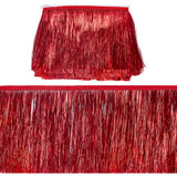 Polyester Fringe Trimmings, Tassel Trims, Ornament Accessories, Dark Red, 150x1mm, 10m/card