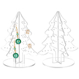 Christmas Tree Acrylic Earring Display Stands, Earring Organizer Holder, Clear, Finished Product: 9.2x9.2x15.5cm, Hole: 2mm