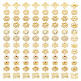 DIY Jewelry Making Kits, Including Brass Snowflake Spacer Beads and Flower Petal Bead Caps, Golden, 4~6x4~6.5x1~2mm, 144Pcs/box