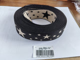 Flat Elastic Rubber Bands, Webbing Garment Sewing Accessories, Jacquard Stars, Black, 40mm, 5yards/set, about 4.572mm