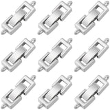 10Pcs Rack Plating Brass Watch Band Clasps, Long-Lasting Plated, Platinum, 22x7x4mm, Hole: 1.6mm