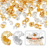 160Pcs 2 Color Brass Crimp Bead Cover, Mixed Color, 4x2.5mm, Hole: 1.5mm, 80pcs/color