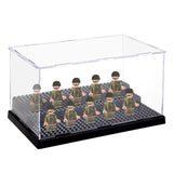 3-Tier Acrylic Minifigure Display Cases, Dustproof Building Block Display Box, fot Action Figure Toys Storage, Rectangle, Black, Finish Product: 25.8x15.6x13.7cm