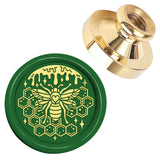 Golden Tone Wax Seal Brass Stamp Head, for Wax Seal Stamp, Bees, 25x14.5mm