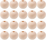 Unfinished Wood Beads, Natural Wooden Loose Beads Spacer Beads, Lead Free, Round, Moccasin, 12mm, Hole: 2.5~4.5mm, 50pcs/box