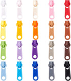 Plastic Zipper Slider, Garment Accessories, Oval, Mixed Color, 3.6x1.1x1.1cm, 17 colors, 76pcs/set