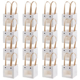 Paper Gift Bags, with Plastic Visible Window and Handles, White, unfold: 20.1x10x10.1cm