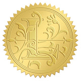 Self Adhesive Gold Foil Embossed Stickers, Medal Decoration Sticker, Letter Pattern, 5x5cm