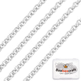 1M Rhodium Plated 925 Sterling Silver Rolo Chain, Belcher Chain, Soldered, Platinum, 1.5mm