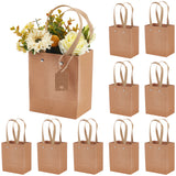 10Pcs Rectangle Paper Bags, with 10Pcs Paper Price Tags & 1Bundle Jute Cord, BurlyWood, Bag: 13x0.4x15cm