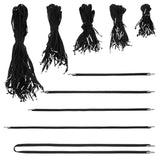 150Pcs 5 Style Notebook Bands, Nylon Elastic Cords with Iron Cord Ends, Black, 165~500x5x1mm, 30pcs/style