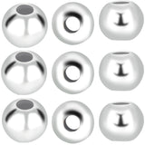 40Pcs 925 Sterling Silver Beads, Round, Silver, 3x2.5mm, Hole: 1mm