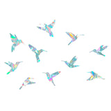 Bird PVC Laser Adhesive Stickers, Electrostatic Stickers, Colorful, 18x17cm, 10pcs/set