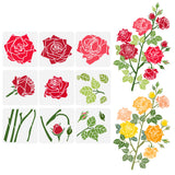 PET Hollow Out Drawing Painting Stencils, for DIY Scrapbook, Photo Album, Flower, 300x300mm, 9pcs/set