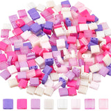 320Pcs 8 Colors 2-Hole Opaque Glass Seed Beads, Lustered, Rectangle, Mixed Color, 5x4.5~5.5x2~2.5mm, Hole: 0.5~0.8mm, 40Pcs/color