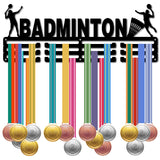 Fashion Iron Medal Hanger Holder, Display Wall Rack, with Screws, Badminton Pattern, 150x400mm, Hole: 5mm