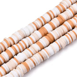 1 Strand Handmade Polymer Clay Beads Strands, for DIY Jewelry Crafts Supplies, Heishi Beads, Disc/Flat Round, Sandy Brown, 6x0.5~2mm, Hole: 1.6mm, about 314~345pcs/strand