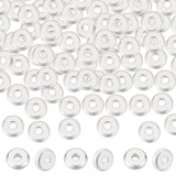 100Pcs 304 Stainless Steel Spacer Beads, Flat Round, Silver, 4x1.2mm, Hole: 1.2mm