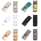 6 Pairs 6 Colors Zinc Alloy One-click Hook Buckle for Canvas Sports Shoes, Metal No Tie Elastic Shoelaces Crimp Ends, Mixed Color, 10.5x27x7mm, 1 pair/color