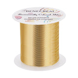 1 Roll Round Copper Wire, for Jewelry Making, Light Gold, 24 Gauge, 0.5mm, about 262.47 Feet(80m)/Roll