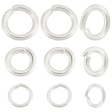240Pcs 3 Style Rack Plating Brass Jump Rings, Open Jump Rings, Long-Lasting Plated, 925 Sterling Silver Plated, 18~23 Gauge , 4~6x0.6~1mm, Inner Diameter: 2.8~4mm, 80pcs/style