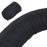 3 Yards Pleated Polyester Ribbon, Clothes Accessories, Black, 5-1/4 inch(135mm)