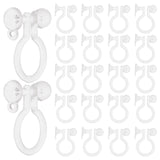 250Pcs Plastic Clip-on Earring Findings, Earring Settings, Clear, 11.5x9x1mm, Hole: 0.8mm