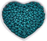 Ornaland 6/0 Baking Paint Glass Seed Beads, Teal, 4~5x3~4mm, Hole: 1~2mm, about 1600pcs/bag
