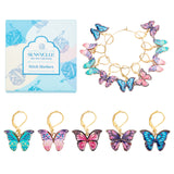 DIY Butterfly Pendant Decoration Making Kit, Including Alloy Enamel Pendants, Brass Hoop Earring Findings, Mixed Color, 21Pcs/box