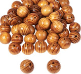 Round Wood Beads, Dyed, BurlyWood, 25x24mm, Hole: 4.5~6mm