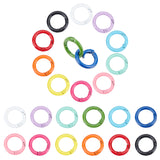 24Pcs 12 Colors Spray Painted Eco-Friendly Alloy Spring Gate Rings, O Rings, Snap Clasps Ring, Cadmium Free & Nickel Free & Lead Free, Mixed Color, 25x4mm, 2pcs/color