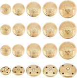 Brass Shank Buttons, Flat Round, Golden, 15mm/18mm/23mm/25mm/30mm, 50pcs/box