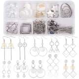 DIY Earring Making, with Glass Pearl Beads, 304 Stainless Steel Findings, Shell Pendants and Brass Earring Findings, Mixed Color, 35x0.7mm