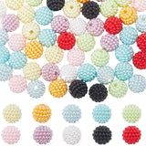 100Pcs 10 Colors Resin Imitation Pearl Beads, Round Bayberry Beads, Mixed Color, 15mm, Hole: 2.5mm, 10pcs/color