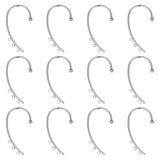 12Pcs Brass Ear Cuff Findings, Climber Wrap Around Earring Wire with 3 Horizontal Loop, Platinum, 50x28x4mm, Hole: 1.8mm