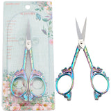 402J2 Stainless Steel Scissors, with Zinc Alloy Handle, Butterfly, Rainbow Color, 12x5.1x0.5cm