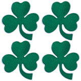 Saint Patrick's Day Iron on Shamrock Cloth Patches, Embroidery Appliques, Sewing Craft Decoration, Green, 77x72x1.5mm