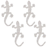 Self Adhesive Glitter Rhinestone Sticker, Gecko, Crystal, 101x46x1.5mm