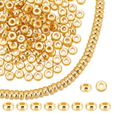 Brass Spacer Beads, Flat Round, Real 18K Gold Plated, 4x1.5mm, Hole: 1.5mm, 240pcs/box