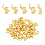 20Pcs Alloy Charms, with Jump Rings, Matte Style, Cadmium Free & Lead Free, Bear, Matte Gold Color, 13.5x13.5x5mm, Jump Ring: 6x1mm, 4mm inner diameter