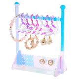 Transparent Acrylic Earring Display Stands, AB Color, Coat Hanger Shape, Clear, Finish Product: 12x6x15cm, Hole: 2mm, about 11pcs/set, 1 set