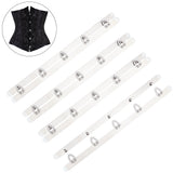 201 Stainless Steel Corset Busk, 5-Hook & Eye Closure for Corset, Bustier, Waist Trainer, Stainless Steel Color, 270x25.5x6.5mm