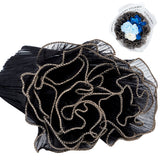 Wrinkled Wavy Gauze Yarn Flower Bouquets Wrapping Packaging, Suitable for Valentine's Day Gift Giving Decoration, Black, 28x0.15cm